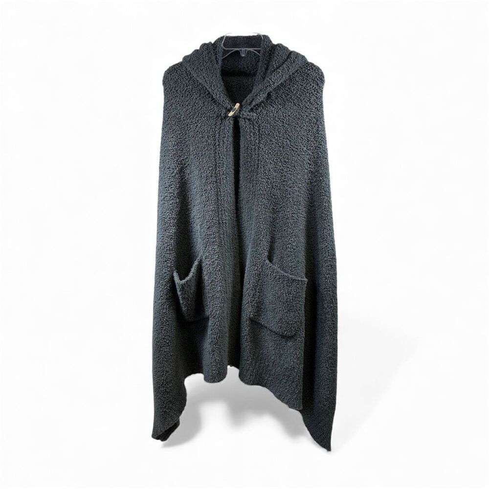Barefoot Dreams Hooded Poncho Cape in Gray One Size